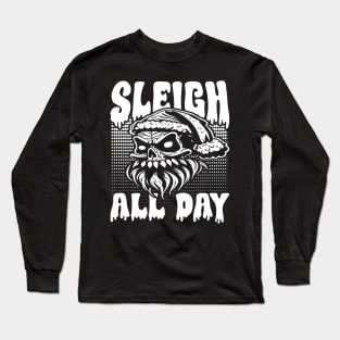 Skull Santa Sleigh All Day Long Sleeve T-Shirt